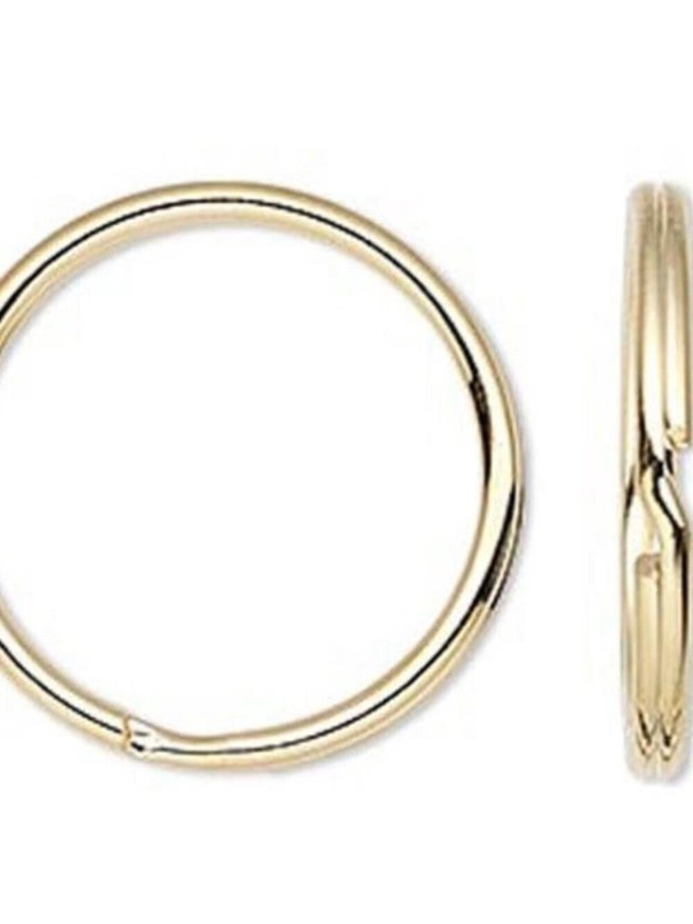 Bulk Shiny Gold 14K Plated 28mm Key Chain Jewelry Split Ring Findings 10 pcs